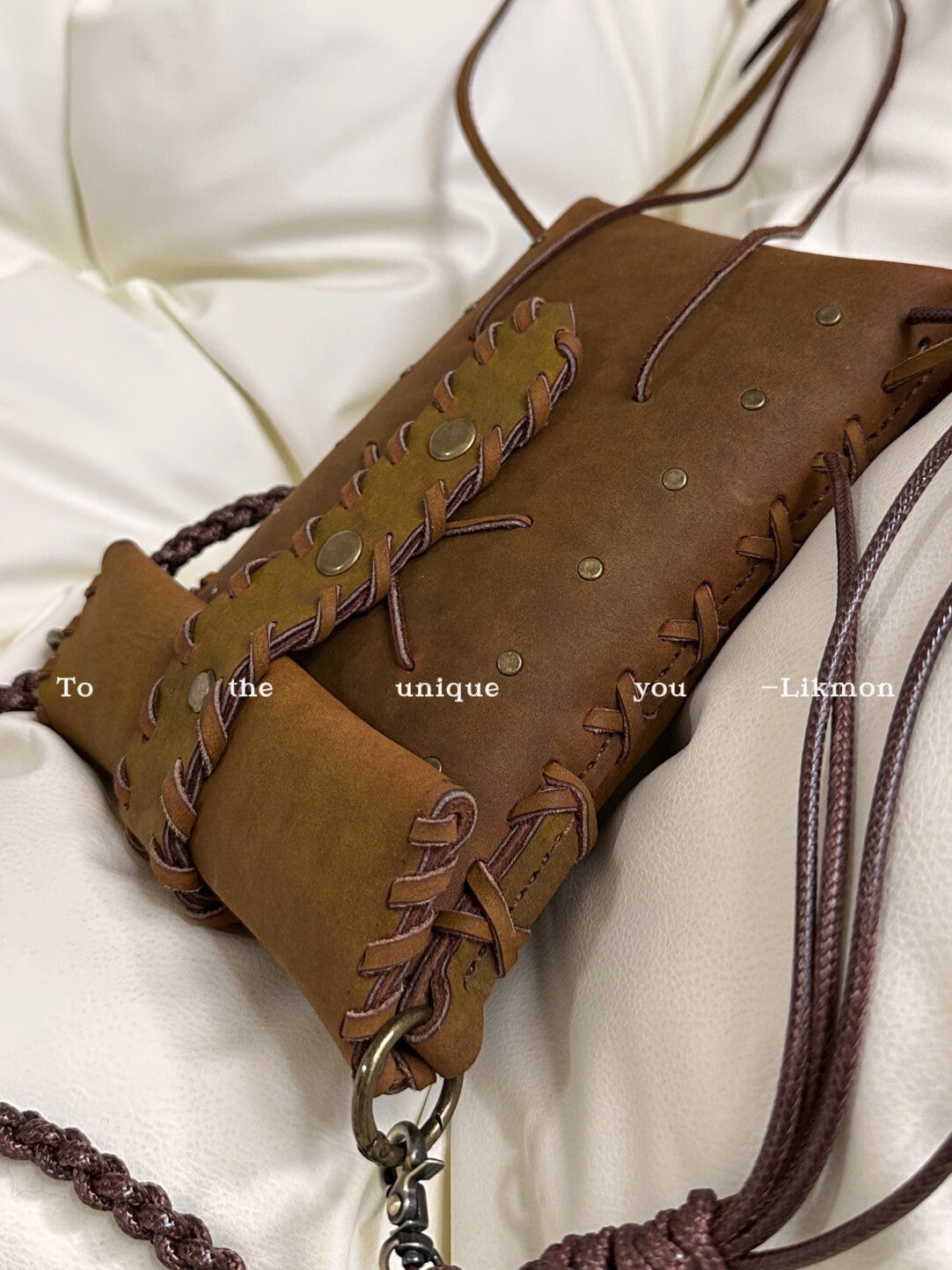 Vintage Leather Tassel Crossbody Phone Bag