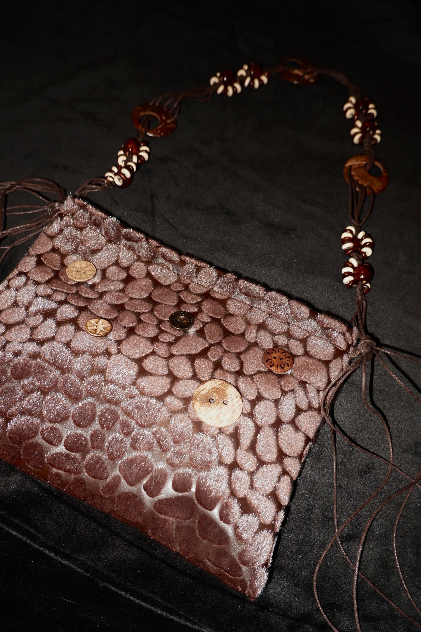 Vintage Leopard Beaded Bohemian Crossbody Bag
