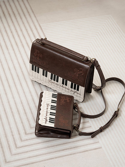 Vintage Piano Shaped Embroidery Lace Backpack