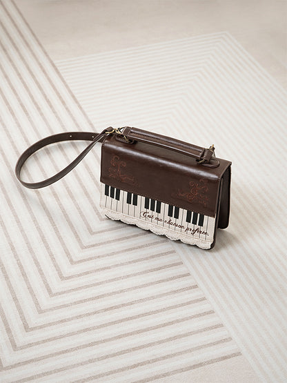 Vintage Piano Shaped Embroidery Lace Backpack