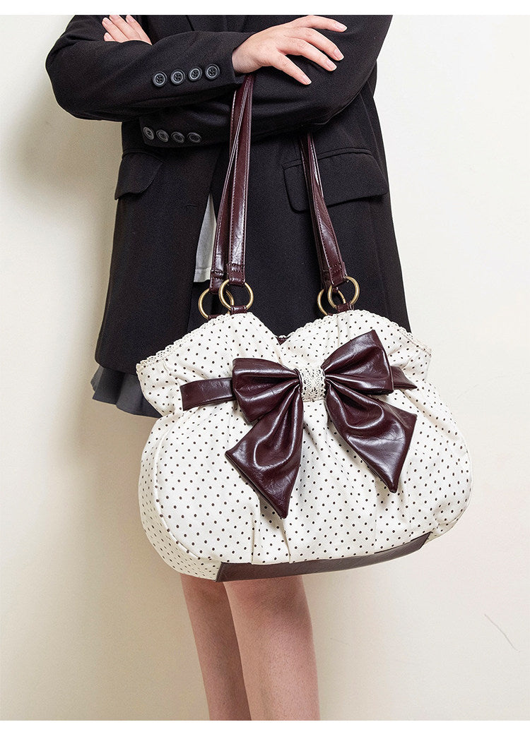Vintage Polka Dot Bow Shoulder Bag | Bag | Three Fleas