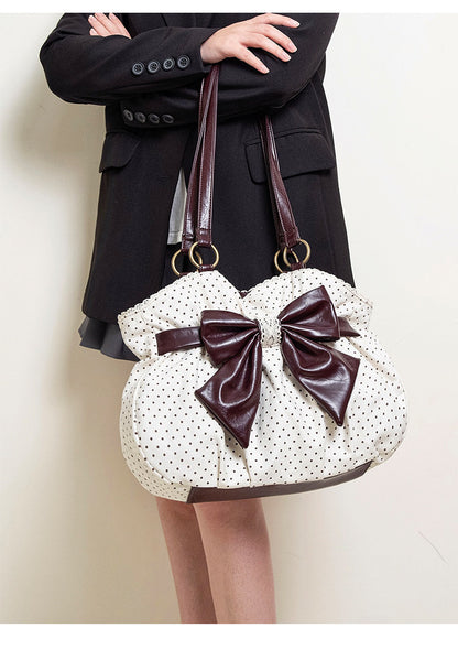 Vintage Polka Dot Bow Shoulder Bag | Bag | Three Fleas