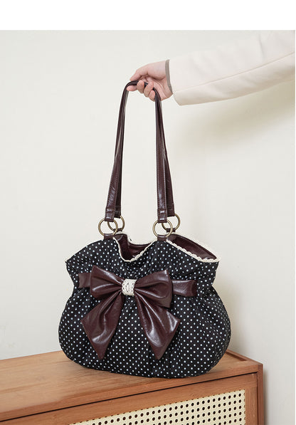 Vintage Polka Dot Bow Shoulder Bag | Bag | Three Fleas