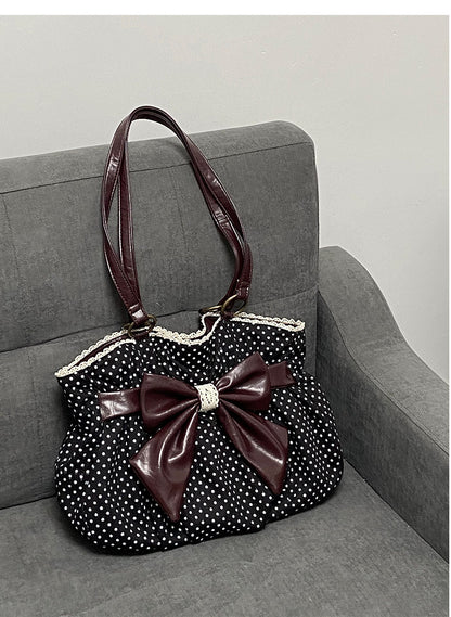 Vintage Polka Dot Bow Shoulder Bag | Bag | Three Fleas
