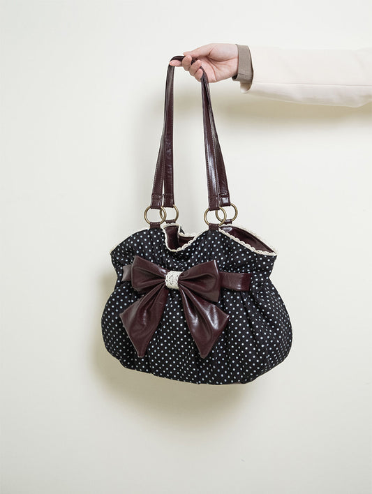 Vintage Polka Dot Bow Shoulder Bag | Bag | Three Fleas