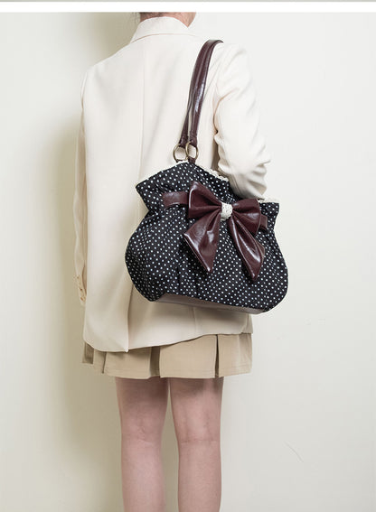 Vintage Polka Dot Bow Shoulder Bag | Bag | Three Fleas