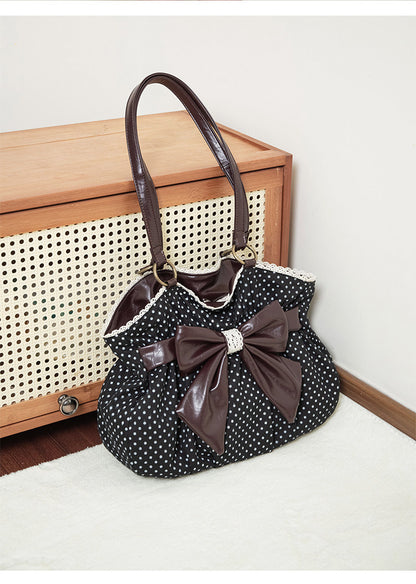 Vintage Polka Dot Bow Shoulder Bag | Bag | Three Fleas