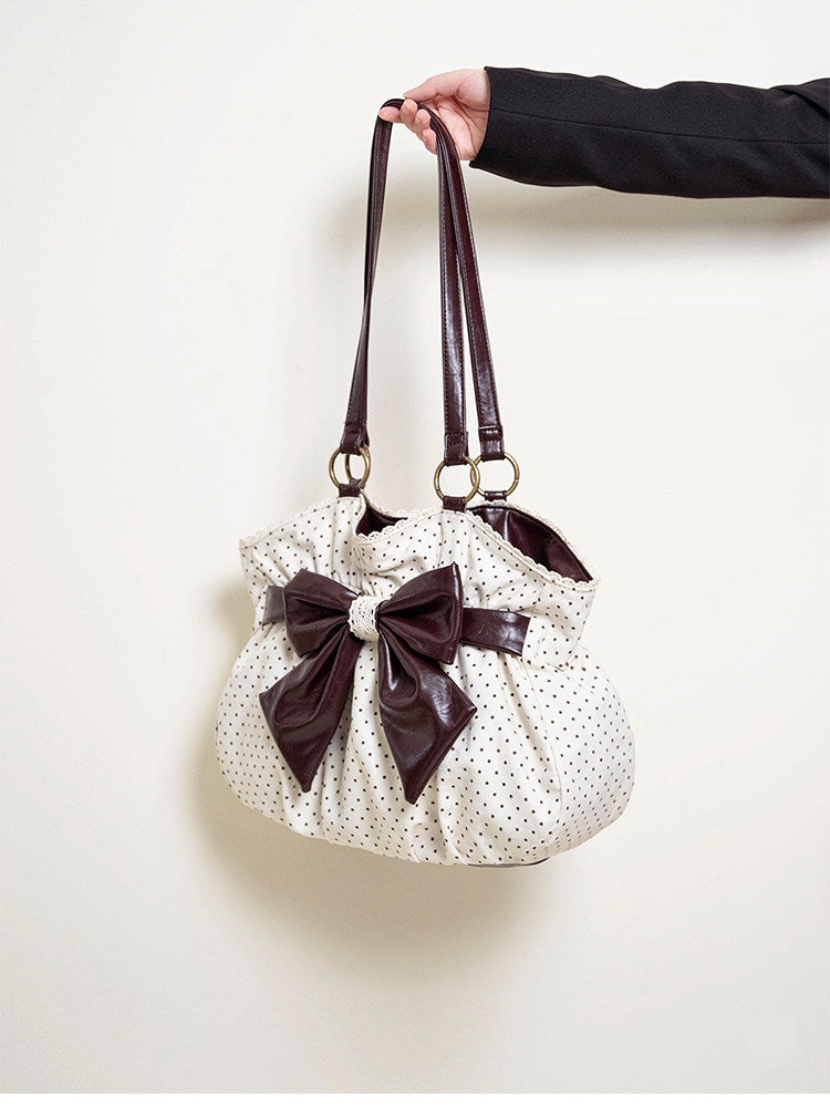Vintage Polka Dot Bow Shoulder Bag | Bag | Three Fleas