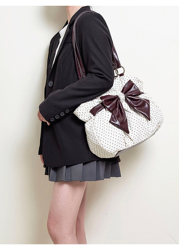Vintage Polka Dot Bow Shoulder Bag | Bag | Three Fleas
