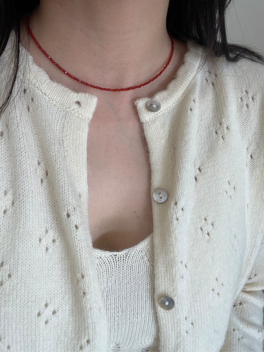 Vintage Red Agate Necklace