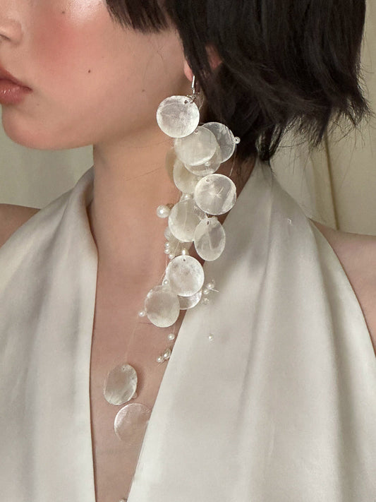 Vintage Shell Tassel Bridal Pearl Single Earrings