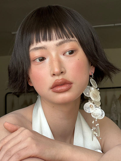 Vintage Shell Tassel Bridal Pearl Single Earrings