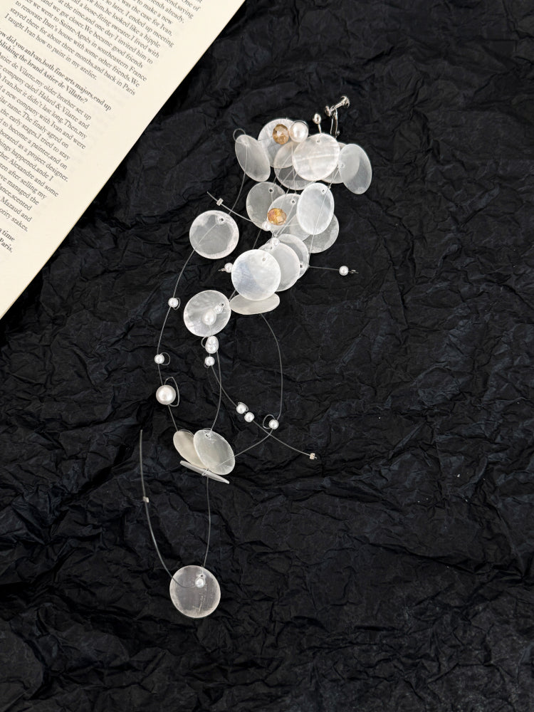 Vintage Shell Tassel Bridal Pearl Single Earrings