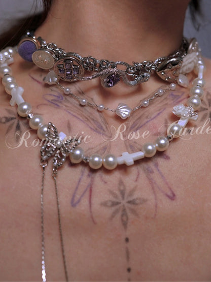 Violet Heart Snake Double Strand Choker