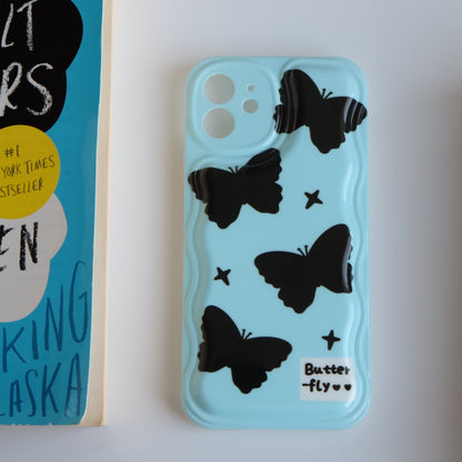 Wave Blue Butterfly Printed Phone Case