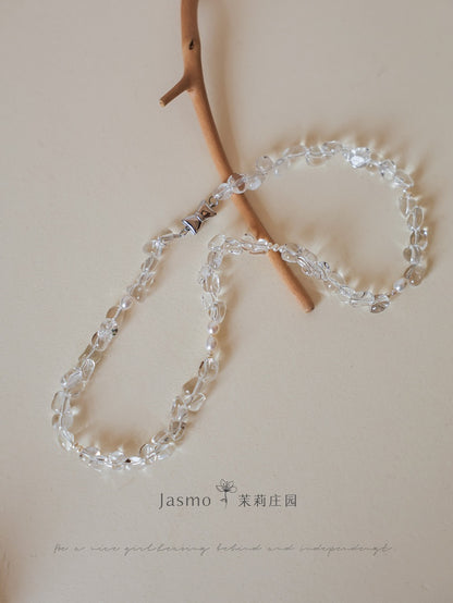 White Crystal Freshwater Pearl Necklace