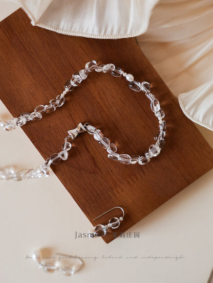 White Crystal Freshwater Pearl Necklace