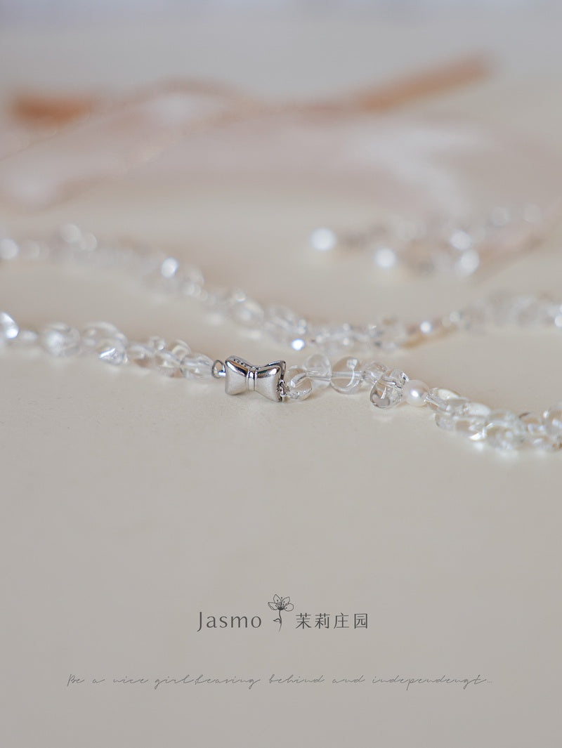 White Crystal Freshwater Pearl Necklace