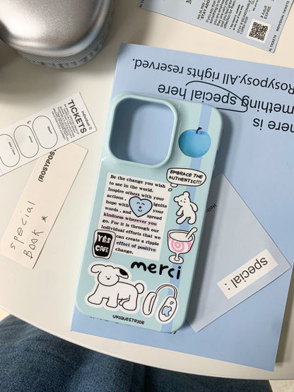 White Puppy Printed Card Holder Phone Case