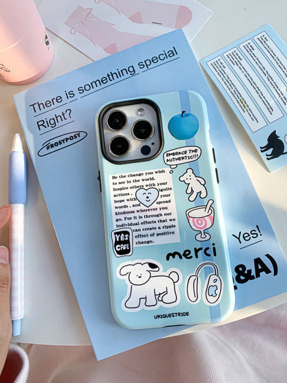 White Puppy Printed Card Holder Phone Case