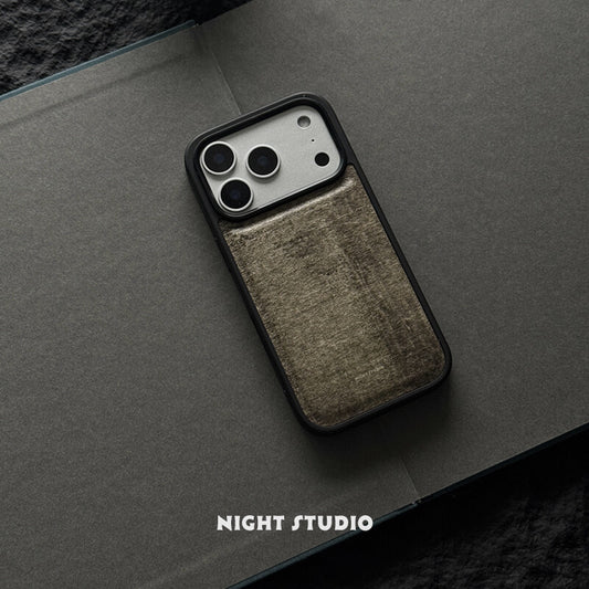 Wood Grain Print PU Phone Case