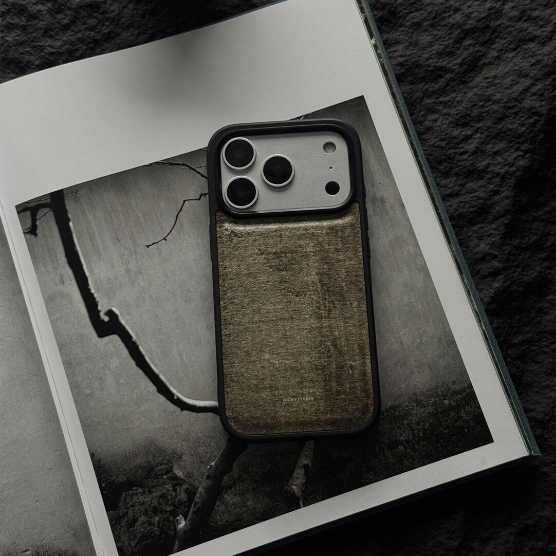 Wood Grain Print PU Phone Case