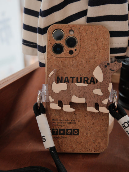 Wooden Puppy Phone Case Back Clip