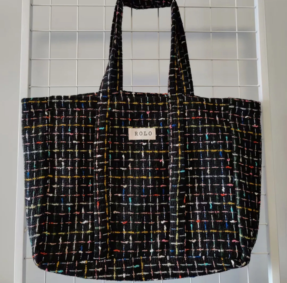 Woolen Plaid Tote Bag