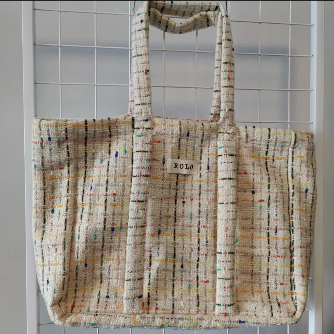 Woolen Plaid Tote Bag