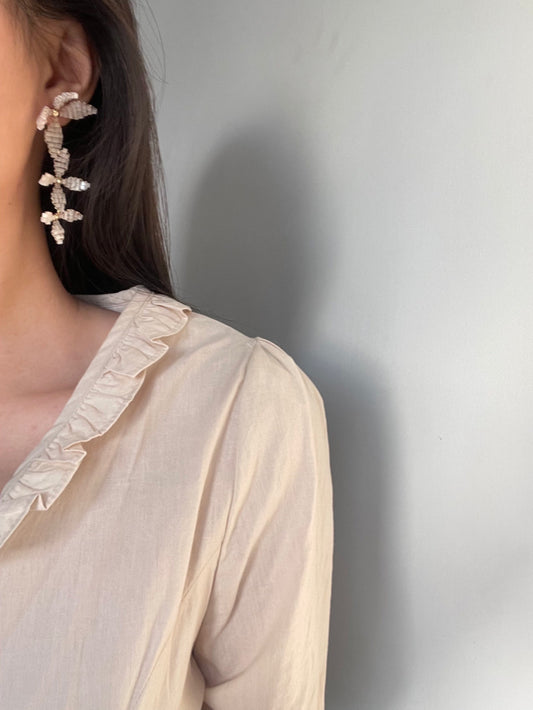 Woven Flower Earrings