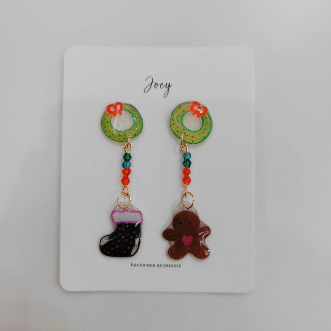 Xmas Collection Shrink Plastic Earrings