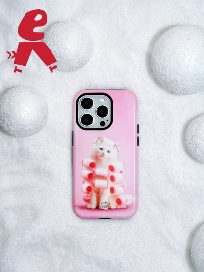 Xmas Pink Cat Double Layer Phone Case