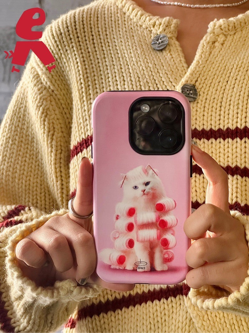 Xmas Pink Cat Double Layer Phone Case