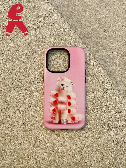 Xmas Pink Cat Double Layer Phone Case