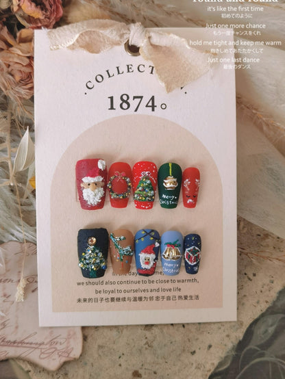 Xmas Press On Nails Set
