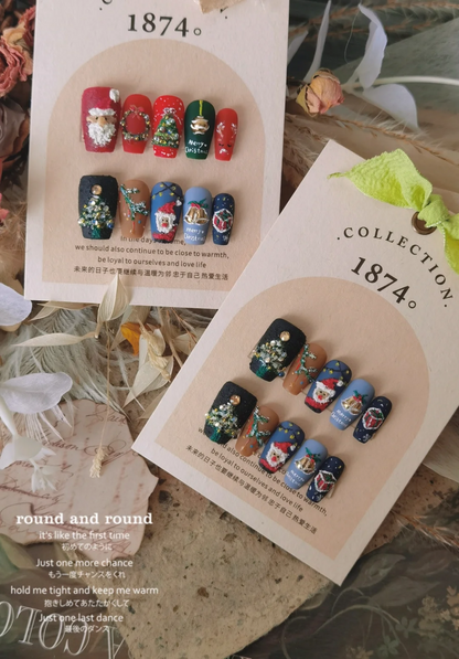 Xmas Press On Nails Set