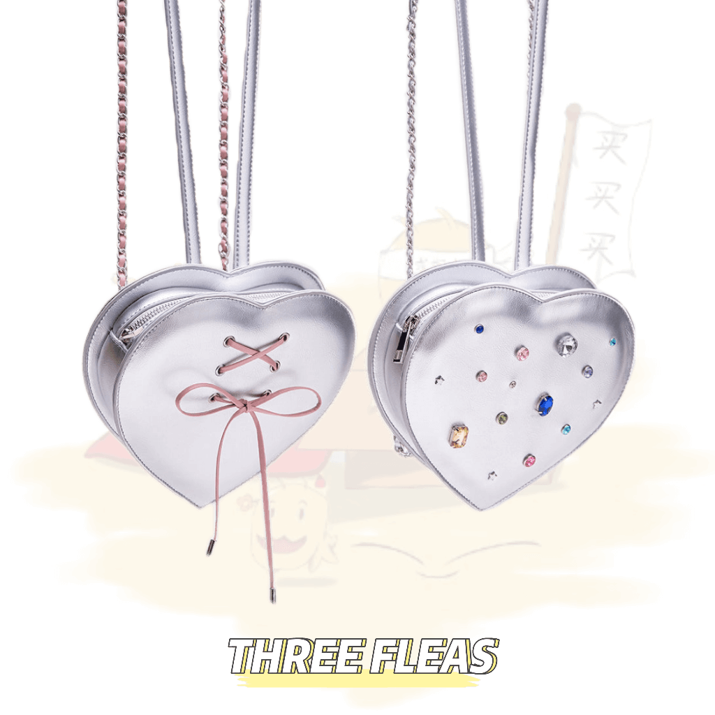 Y2k Bowtie bandage gemstone heart shape backpack