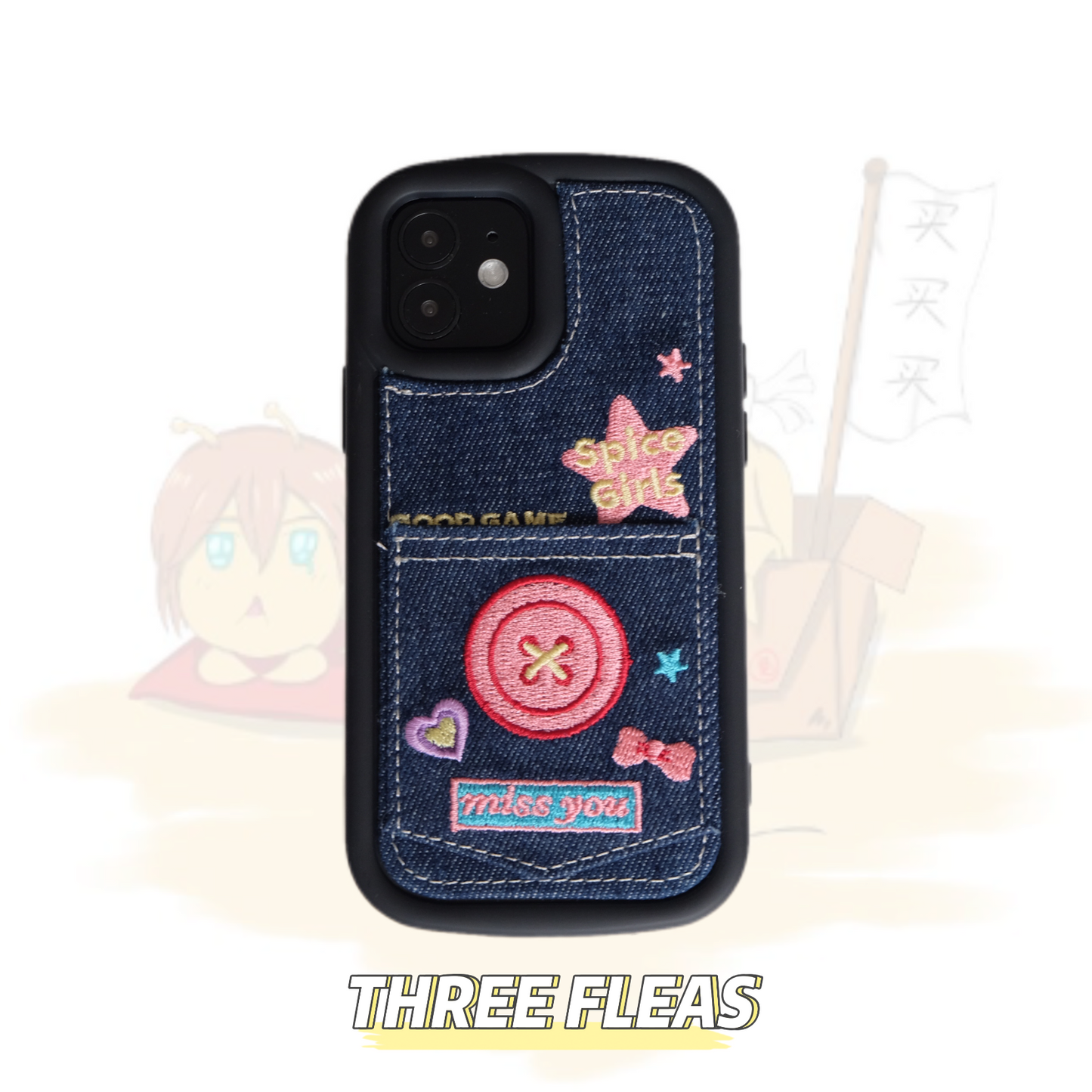 Y2k Embroidered Card Holder Phone Cases