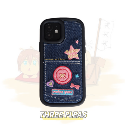 Y2k Embroidered Card Holder Phone Cases