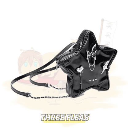 Y2k Gothic black star shape backpack