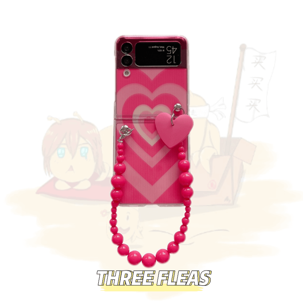 Y2k pink heart Galaxy Z-Flip3/4 phone case