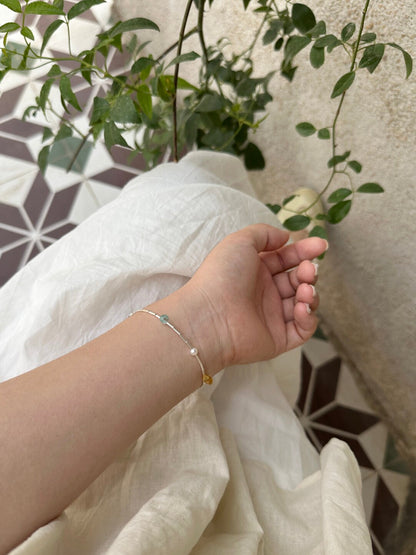 Yellow Green Natural Stone Beaded Bracelet