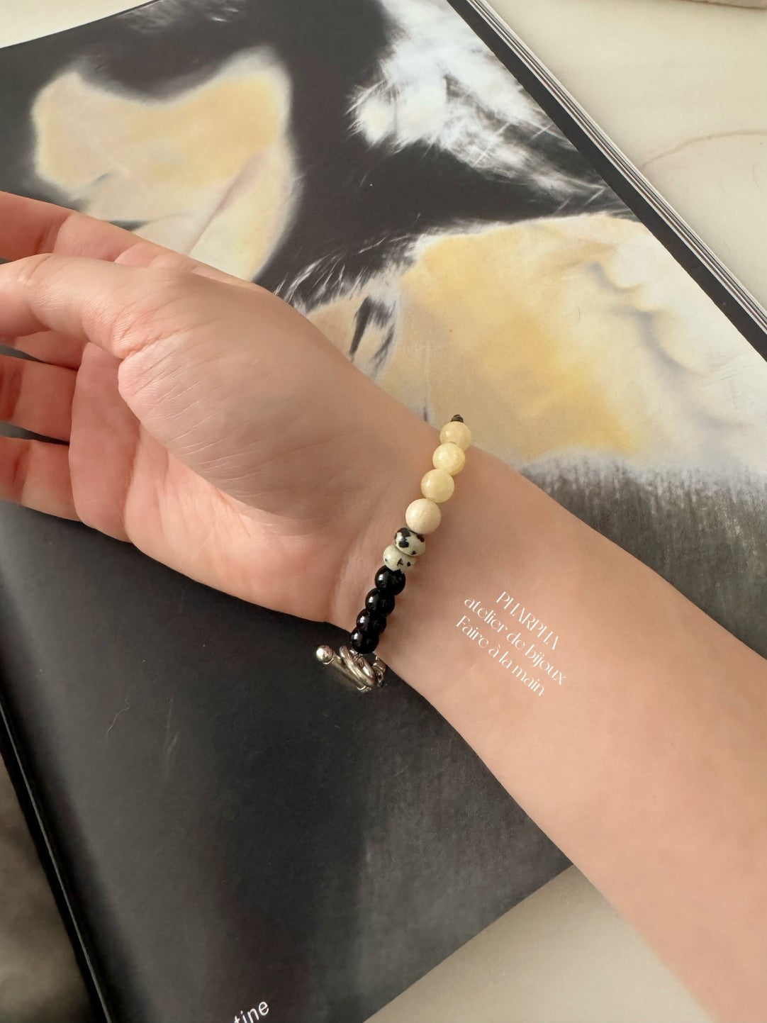 Yellow Jade Peace Buckle Beaded Bracelet