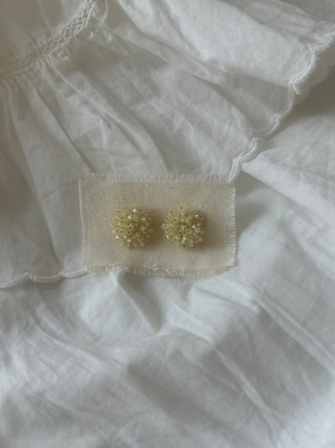 Yellow Flower Beaded Earrings