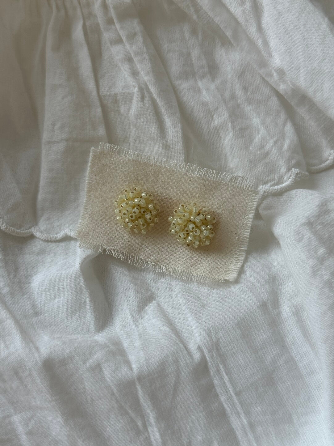 Yellow Flower Beaded Earrings