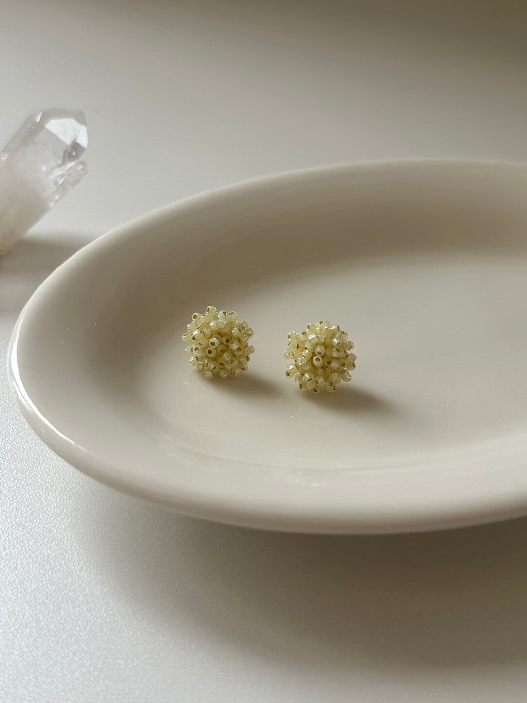 Yellow Flower Beaded Earrings