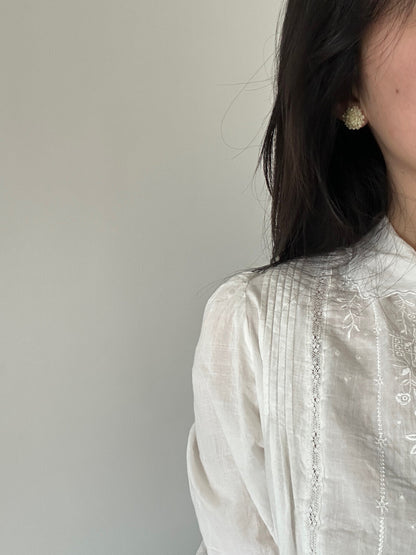Yellow Flower Beaded Earrings