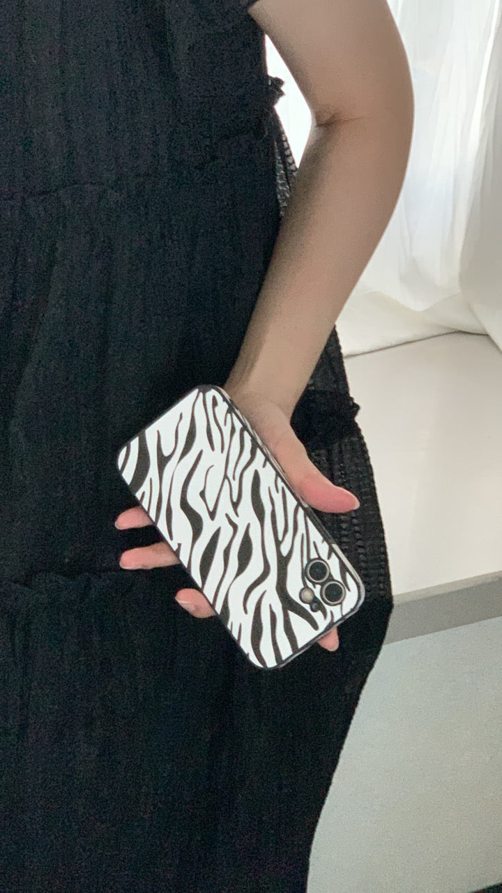 Zebra Print Faux Leather Phone Case