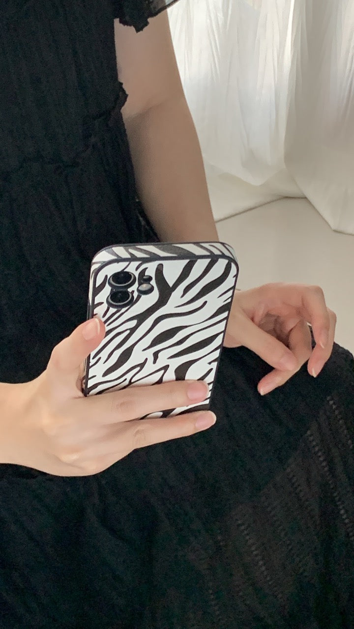 Zebra Print Faux Leather Phone Case