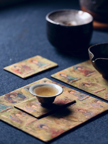 [Chinoiserie] Zen-Inspired Buddhist Tea Table Silk Mat Set